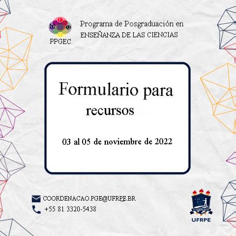 Formulario de recursos