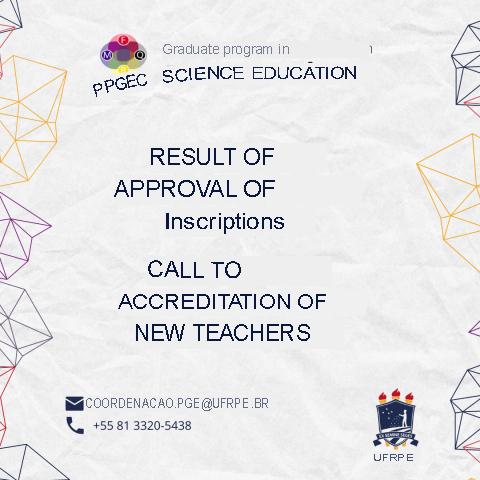 Result of the Approval of Applications for Accreditation of New Teachers