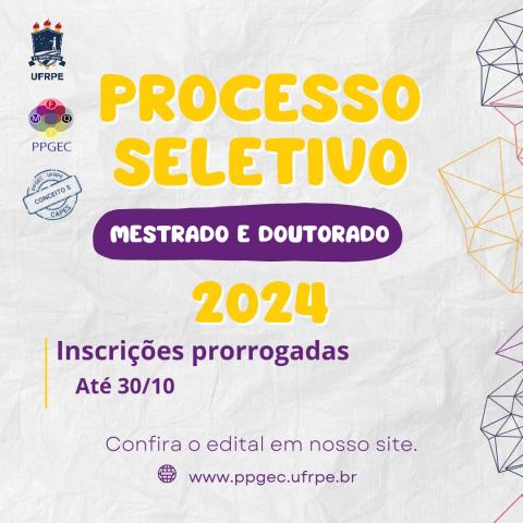 Inscrições prorrogadas