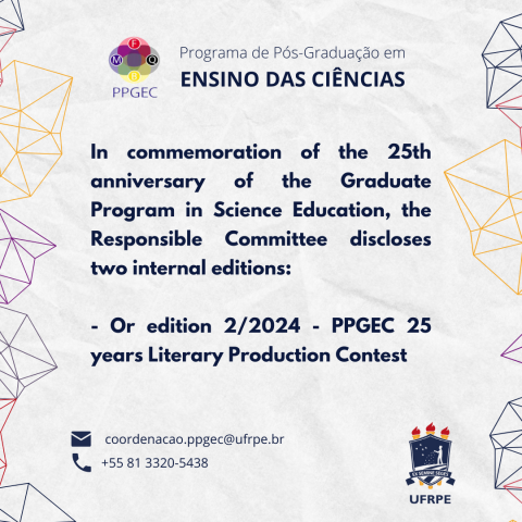Notice 2/2024 - PPGEC Literary Production Contest 25 years