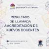 RESULTADO DE LA CONVOCATORIA DE ACREDITACIÓN DE NUEVOS DOCENTES