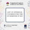 LIST OF COURSES OFFERED FOR THE 1ST SEMESTER OF 2023