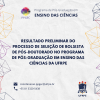 RESULTADO PRELIMINAR DO PROCESSO DE SELEÇÃO DE BOLSISTA DE PÓS-DOUTORADO NO PROGRAMA DE PÓS-GRADUAÇÃO EM ENSINO DAS CIÊNCIAS DA UFRPE